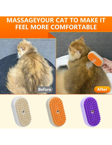 Cepillo de Vapor 4 en 1 para Gatos y Perros - Antiestático y Masaje Cepillo de Vapor 4 en 1 para Gatos y Perros - Antiestático y Masaje