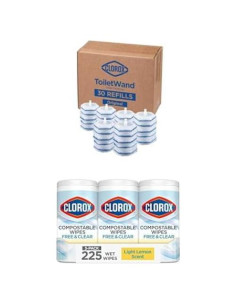 Paquete Clorox de Recargas ToiletWand 30ct y Toallitas 75ct