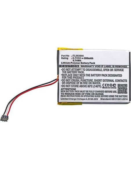 Batería recargable 200mAh TL363844 para termostato Nest Gen 1 Batería recargable 200mAh TL363844 para termostato Nest Gen 1