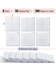 Notas Adhesivas Cuadriculadas Mr. Pen 7.62x7.62 cm 6 Bloc 2