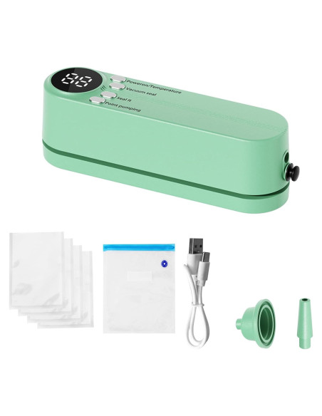 Mini Sello de Vacío Portátil MiOYOOW Verde 125mm 60Kpa Mini Sello de Vacío Portátil MiOYOOW Verde 125mm 60Kpa