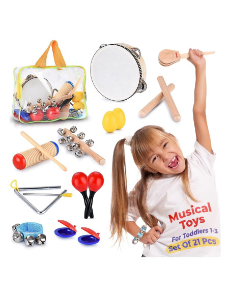 Juego de Percusión Educativa BritenWay - 21 Piezas para Niños Juego de Percusión Educativa BritenWay - 21 Piezas para Niños