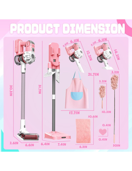 Aspiradora de Juguete SmilessKiddo 3 en 1 Rosa con Accesorios Aspiradora de Juguete SmilessKiddo 3 en 1 Rosa con Accesorios