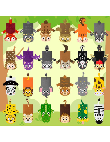 Kit de Marionetas de Mano WATINC 24 Piezas Animales DIY