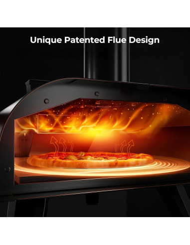 Horno de Pizza a Pellets Big Horn 12" Negro - Acero Inoxidable