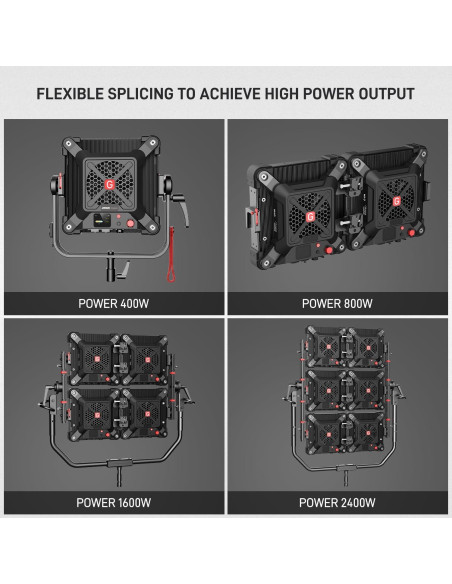 Luz de Video LED GVM FH400B Bi-Color 400W IP65 2700K-6800K Luz de Video LED GVM FH400B Bi-Color 400W IP65 2700K-6800K