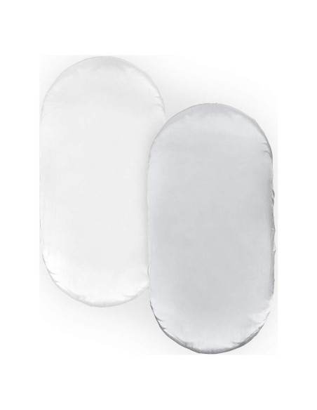 Sábanas de Cuna Pro Goleem de Satén 2 Piezas Blanco y Gris Sábanas de Cuna Pro Goleem de Satén 2 Piezas Blanco y Gris