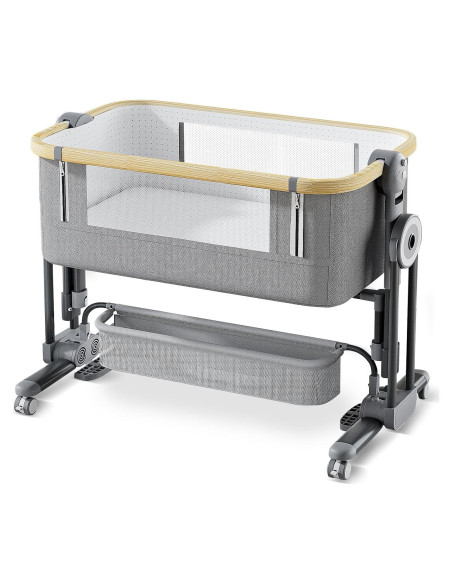 Cuna 4 en 1 Cawesor Gris con Colchón y Ruedas Plegable Cuna 4 en 1 Cawesor Gris con Colchón y Ruedas Plegable