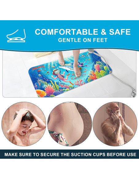 Alfombrilla de Baño Antideslizante para Bebés XIYUNTE 101.6x40.6cm Alfombrilla de Baño Antideslizante para Bebés XIYUNTE 101.6x40.6cm