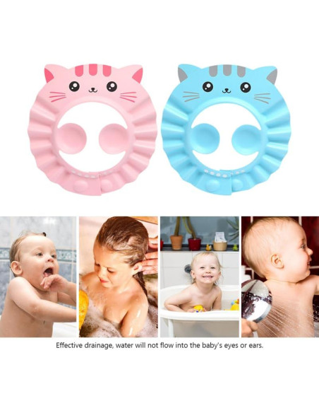 Sombrero de Baño Ajustable Totority para Bebés 2 Pcs Impermeable Sombrero de Baño Ajustable Totority para Bebés 2 Pcs Impermeable