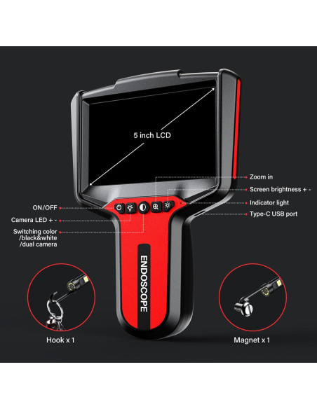 Cámara Endoscópica TGJOR Doble Lente 5m 1080P con Luz Cámara Endoscópica TGJOR Doble Lente 5m 1080P con Luz