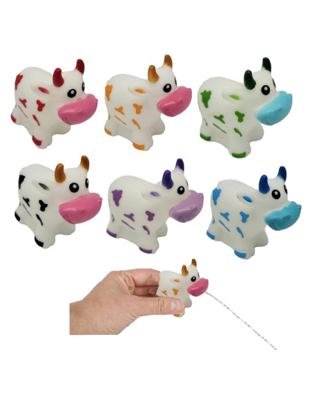 Vacas de goma coloridas que lanzan agua - Juguete de baño 12 unidades Vacas de goma coloridas que lanzan agua - Juguete de baño 12 unidades