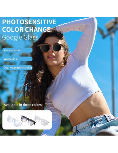 Gafas Inteligentes Bluetooth Piluyaa GS-07 Transparentes con Audio Hi-Fi