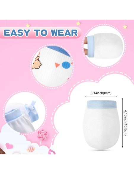 Manoplas Antirrasguños para Bebés ONESING - 16 Pares 0-6 Meses Manoplas Antirrasguños para Bebés ONESING - 16 Pares 0-6 Meses