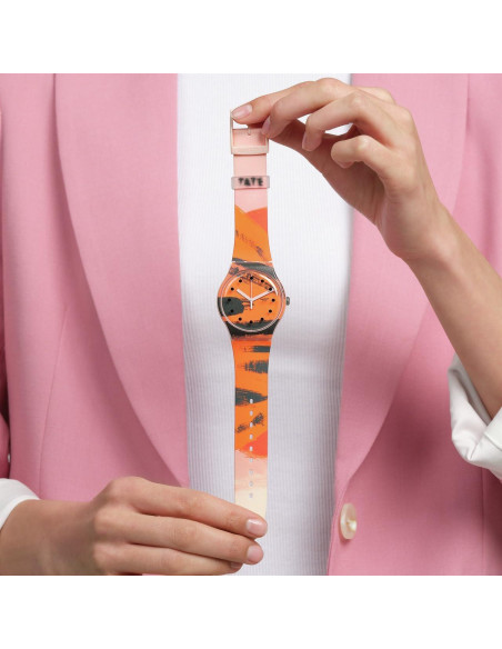 Reloj Unisex Swatch Biocerámico 41mm Rosa y Naranja Reloj Unisex Swatch Biocerámico 41mm Rosa y Naranja