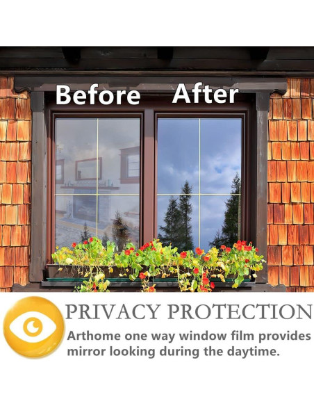 Película de Privacidad Diurna Arthome 44.5x198.1cm Plata UV Película de Privacidad Diurna Arthome 44.5x198.1cm Plata UV