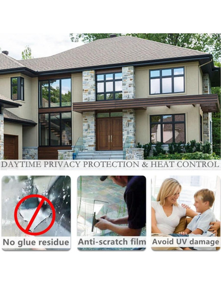 Película de Privacidad Diurna Arthome 44.5x198.1cm Plata UV Película de Privacidad Diurna Arthome 44.5x198.1cm Plata UV