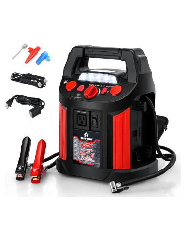 Arrancador de Batería Goplus 1500A con Compresor y USB