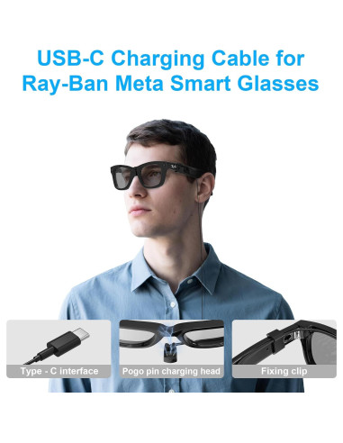 Cable de carga USB-C Ray-Ban Meta Wayfarer 1.2m TPE/TPU