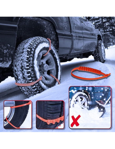 Cadenas Antideslizantes Reutilizables Yilia para Nieve - 10 Piezas