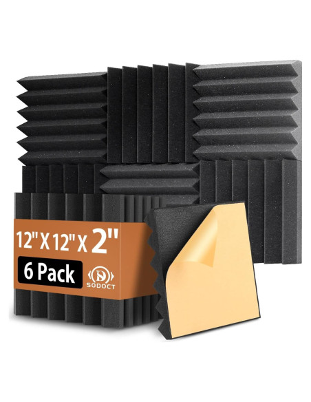 Paquete de 6 Paneles Acústicos de Espuma en Cuña 0.45 kg