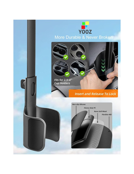 Soporte para Tableta en Portavasos YOOZ Ajustable 4-13" Soporte para Tableta en Portavasos YOOZ Ajustable 4-13"