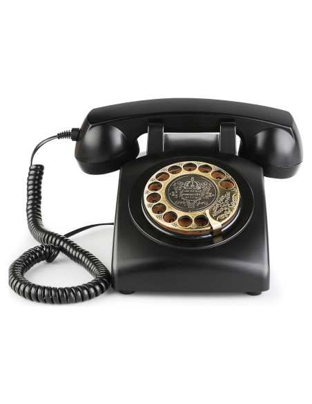 Teléfono de línea retro Sangyn RT01 Negro con timbre mecánico Teléfono de línea retro Sangyn RT01 Negro con timbre mecánico