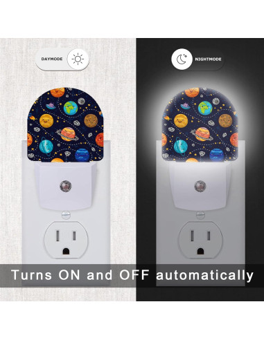 Luz Nocturna LED AOWULA Planetas Espaciales 0.5W con Sensor