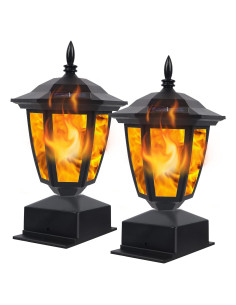 Luces de Poste Solar de Llama Dynaming - 2 Paquete LED 14x14 cm