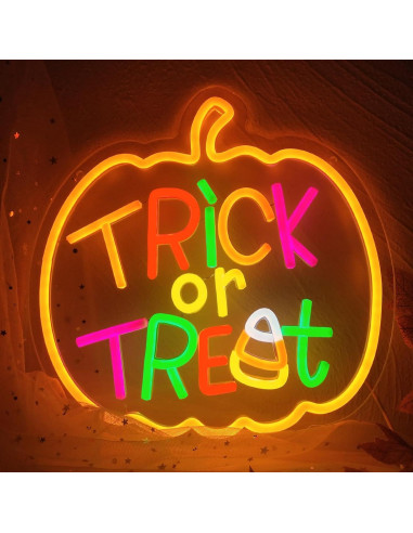 Luz de Neón LED Calabaza Halloween Regulable USB 30.99x30.48cm