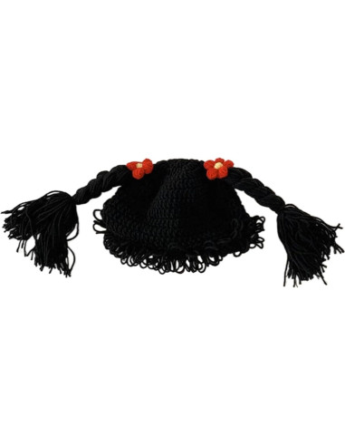 Gorro de Niña Tejido a Mano Thereisno con Coletas - Invierno