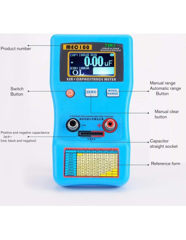 Medidor de Capacitancia ESR KYHOPE MEC-100 Automático