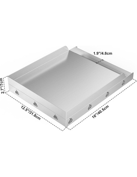Plancha de Acero Inoxidable Onlyfire para BBQ 31.75x40.64 cm Plancha de Acero Inoxidable Onlyfire para BBQ 31.75x40.64 cm