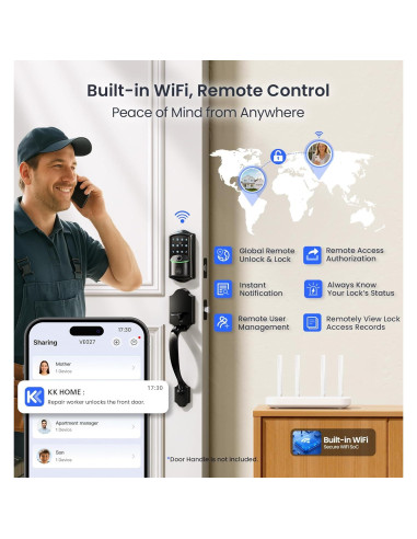 Cerradura Inteligente Veise VE027 Wi-Fi Biométrica IP65