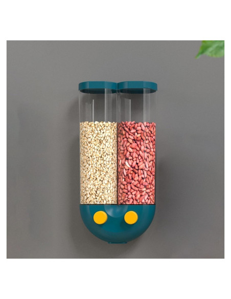 Dispensador de Cereal Montado en Pared COSTYERT 2 Compartimentos 2.5L Dispensador de Cereal Montado en Pared COSTYERT 2 Compartimentos 2.5L