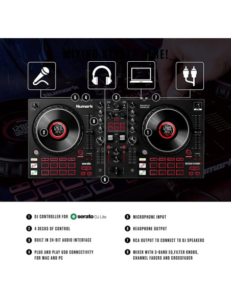 Controlador DJ Numark Mixtrack Platinum FX con Auriculares HF175 Controlador DJ Numark Mixtrack Platinum FX con Auriculares HF175