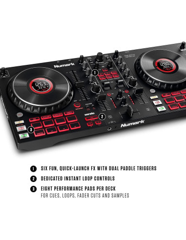 Controlador DJ Numark Mixtrack Platinum FX con Auriculares HF175