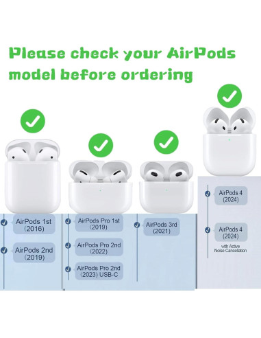 Paquete de 2 correas magnéticas para AirPods - Silicona colorida