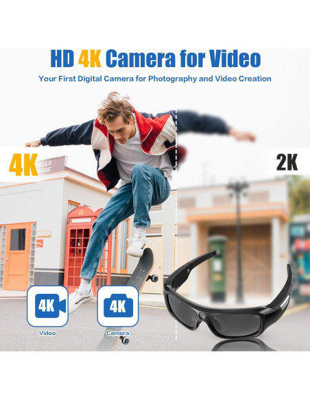 Cámara de Video Deportiva FlyGift 4K con Gafas UV400 y 64GB Cámara de Video Deportiva FlyGift 4K con Gafas UV400 y 64GB
