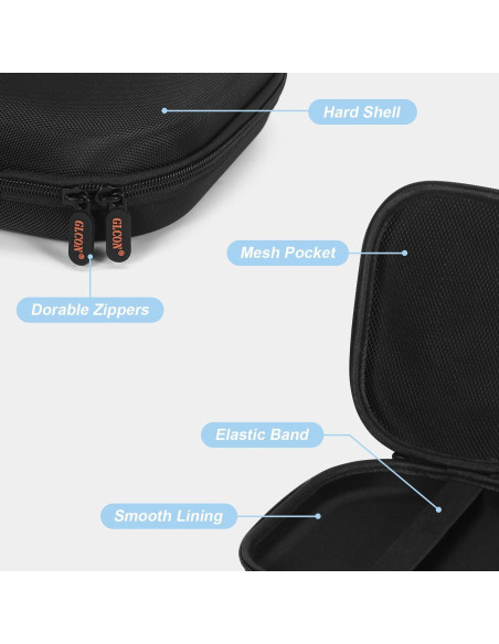 Funda Dura para Auriculares GLCON Negra Universal 22x21cm Funda Dura para Auriculares GLCON Negra Universal 22x21cm