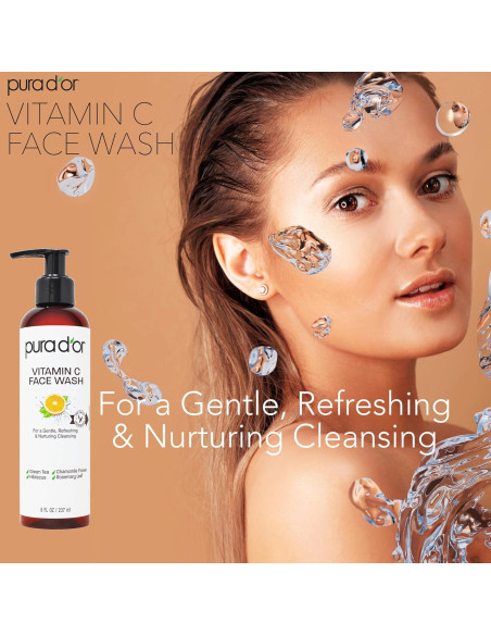 Limpiador Facial de Vitamina C PURA D'OR 236.6 ml - Hidratante y Antioxidante Limpiador Facial de Vitamina C PURA D'OR 236.6 ml - Hidratante y Antioxidante