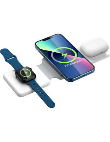 Cargador Inalámbrico 3 en 1 Licetauig 15W MagSafe Qi2