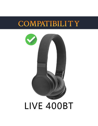 Almohadillas de Reemplazo SOULWIT para Auriculares JBL Live 400BT - Negro