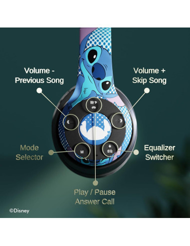 Auriculares Bluetooth iJoy Lilo y Stitch Plegables con Micrófono