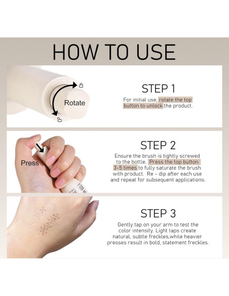 Bolígrafo Sello de Pecas Falsas FREEORR - Impermeable, Secado Rápido Bolígrafo Sello de Pecas Falsas FREEORR - Impermeable, Secado Rápido