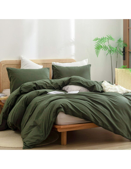 BESTOUCH Funda de Manta con Peso 100% Algodón Verde Oliva 152x203 cm BESTOUCH Funda de Manta con Peso 100% Algodón Verde Oliva 152x203 cm