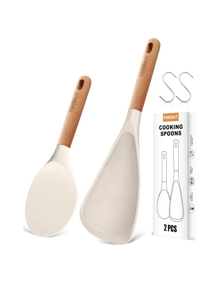 Espátula de Silicona Multifuncional 2-Pack Caqui Resistente al Calor Espátula de Silicona Multifuncional 2-Pack Caqui Resistente al Calor