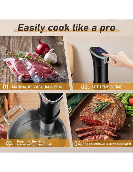 Cocedor Sous Vide Hooflszcok 1100W con Control APP y Pantalla Táctil Cocedor Sous Vide Hooflszcok 1100W con Control APP y Pantalla Táctil