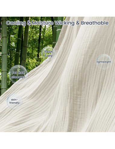Manta de Muselina PHF Cooling Queen 228.6x228.6cm Viscosa Bambú