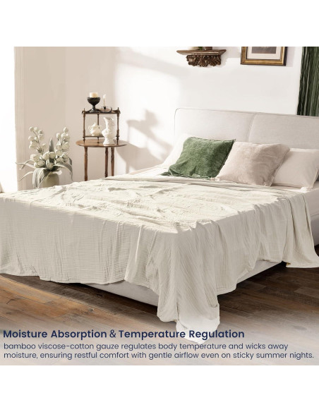 Manta de Muselina PHF Cooling Queen 228.6x228.6cm Viscosa Bambú Manta de Muselina PHF Cooling Queen 228.6x228.6cm Viscosa Bambú